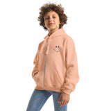 Contagious Kids Oversized Zip-up Hoodie-Rose