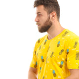 Pineapples Round Neck Unisex T-Shirt - Yellow