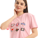 Retro Cropped SS Women T-Shirt - Rose