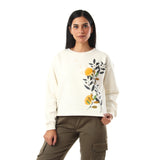 Lemon Tree Womens Cropped Sweatshirt - Off White