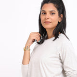 Basic Long Sleeve Round Neck T-shirt- Light Grey Z