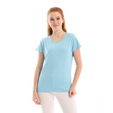 Basic Round Neck Women T-shirt -  Sky Blue