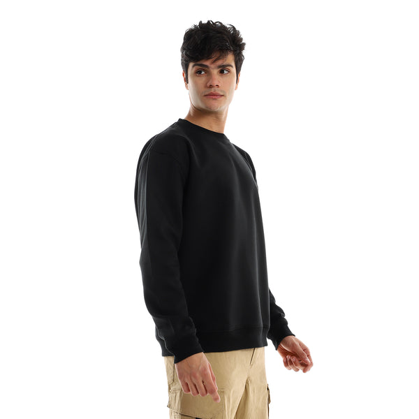 Basic Unisex Oversized Crew-neck Sweatshirt-Black – NAS Trends