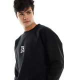 Roh El Roh Unisex Oversized Crew-neck Sweatshirt - Black