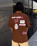 Extra fared Men Oversized SS T-Shirt - Brown