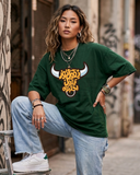 Say Bull Women Oversized SS T-Shirt - Green