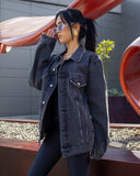 Women Denim Jacket - Black