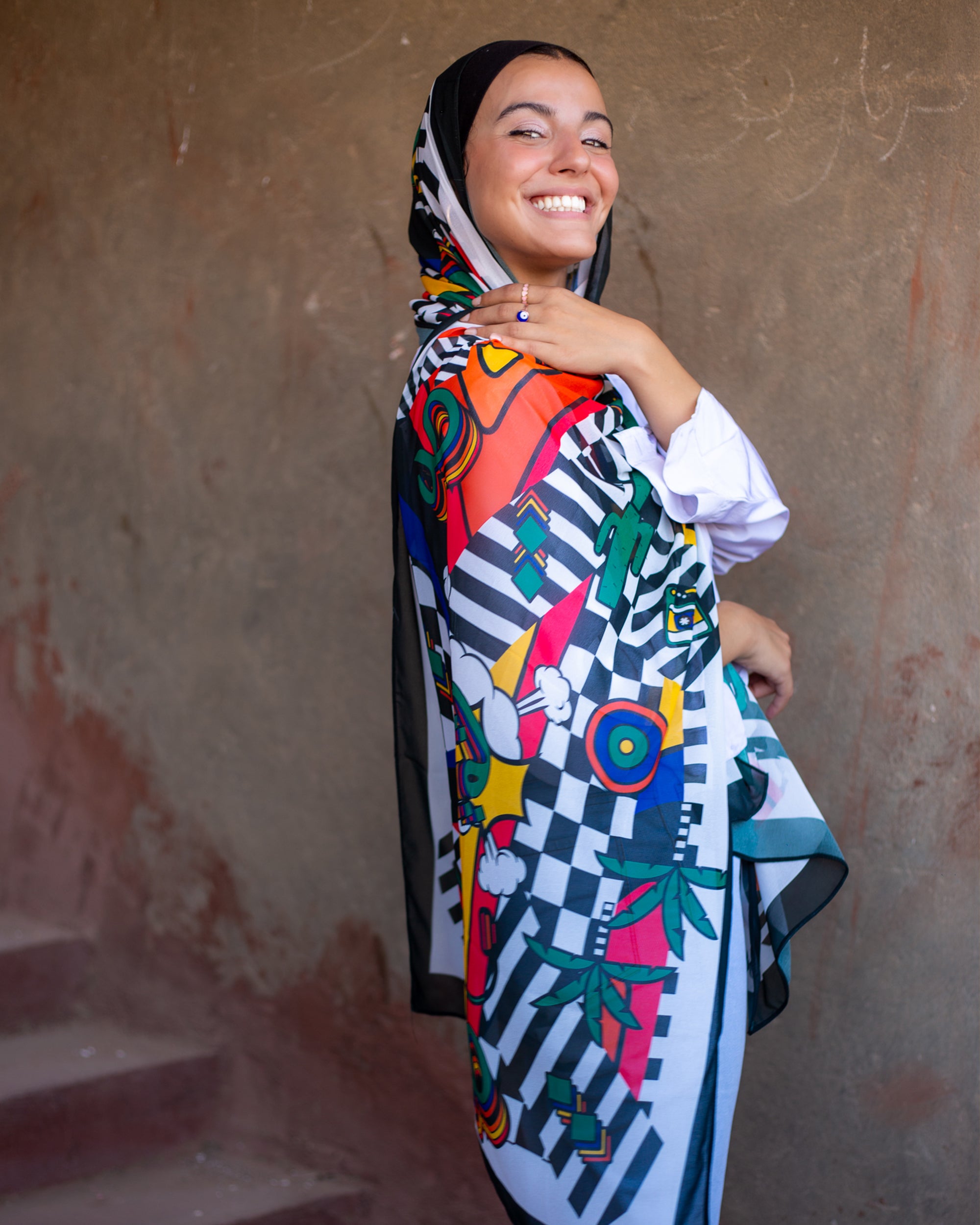Kaf Women scarf - Multicolor -Chiffon