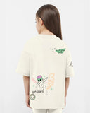 Karizma Girls Oversized SS T-Shirt - Off White
