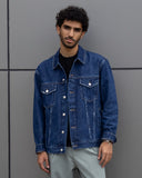 Men Denim  Jacket - Dark Blue