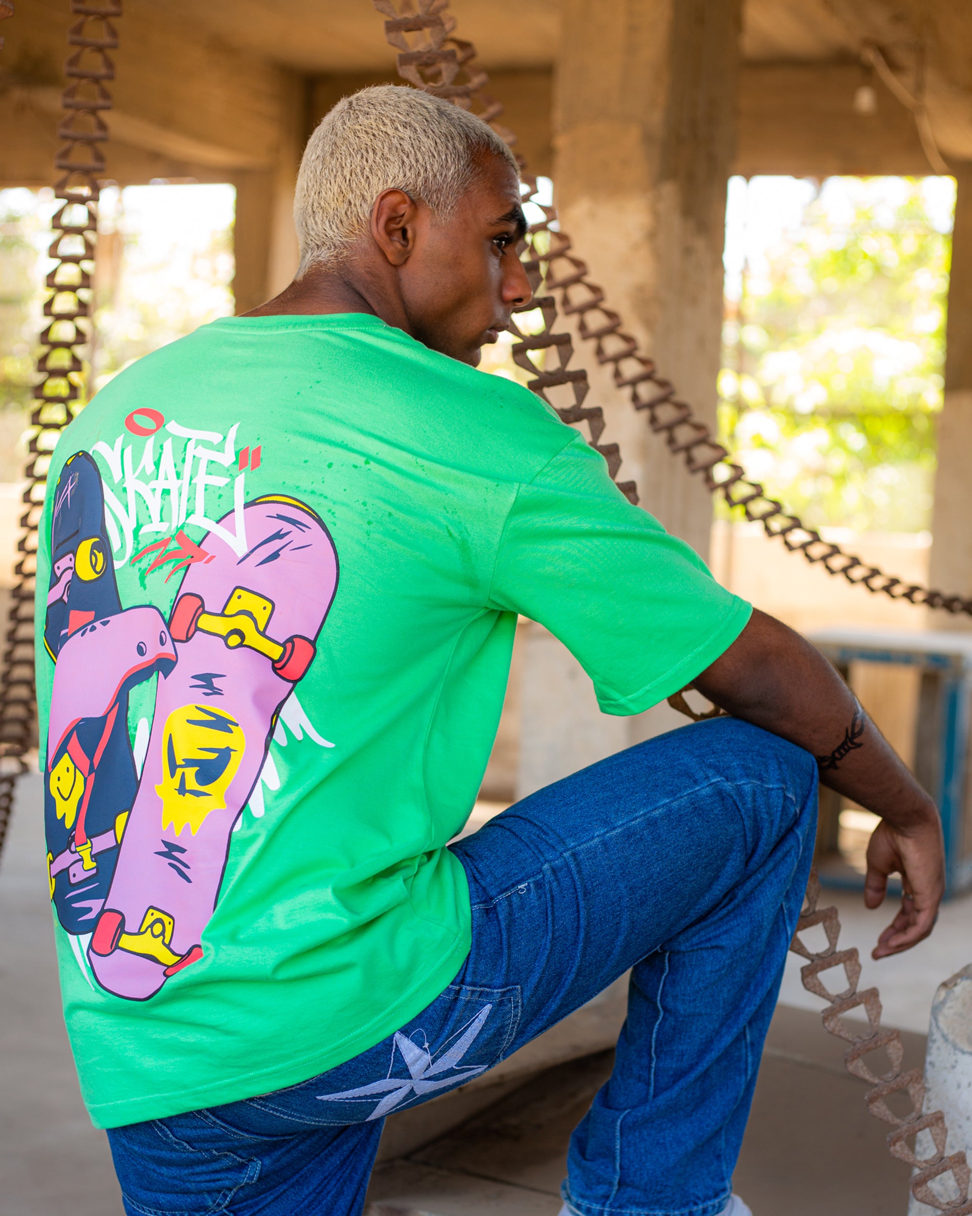 Skate Unisex Oversized SS T Shirt Apple Green NAS Trends