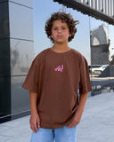 Extra fared Boys Oversized SS T-Shirt - Brown