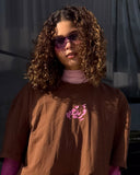 Extra fared Women Oversized SS T-Shirt - Brown
