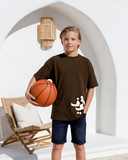 7areef Boys Oversized SS T-Shirt - Brown