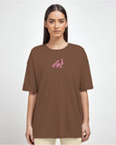 Extra fared Women Oversized SS T-Shirt - Brown