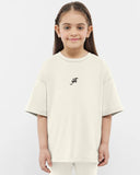Revo Girls Oversized SS T-Shirt - Off White