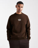 El Kawkab Unisex Oversized Crew-neck Sweatshirt - Dark Brown