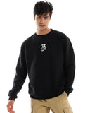 Roh El Roh Unisex Oversized Crew-neck Sweatshirt - Black