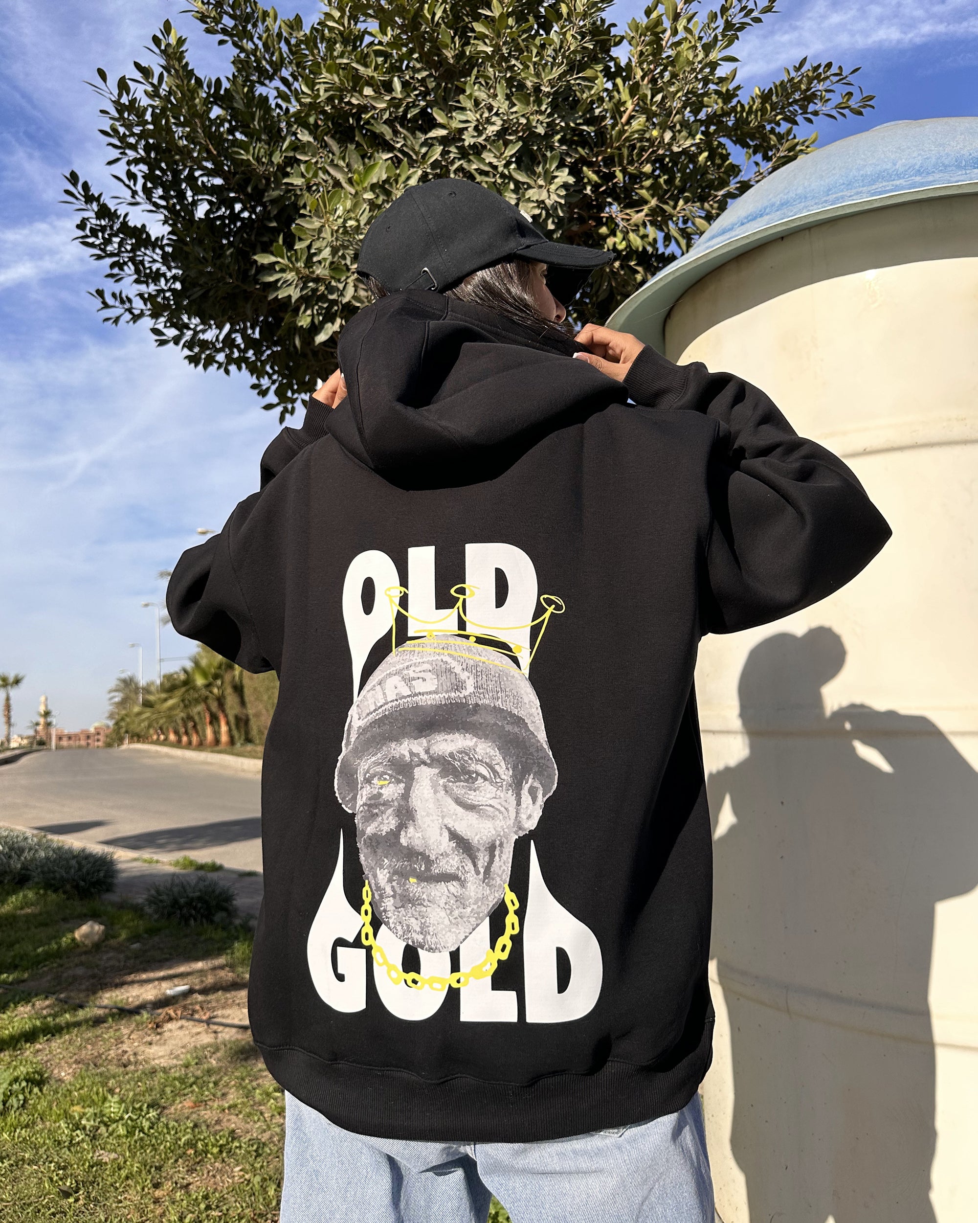 Old is Gold Unisex Oversized Hoodie - Black