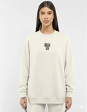 Koshary Unisex Oversized Crew-neck Sweatshirt - Off White