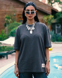 Stitched Basic Unisex Oversized SS T-Shirt - Grey