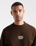 El Kawkab Unisex Oversized Crew-neck Sweatshirt - Dark Brown