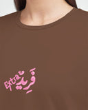 Extra fared Women Oversized SS T-Shirt - Brown