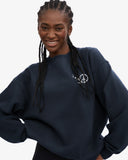 Peace Unisex Oversized Crew-neck Sweatshirt - Dark Grey