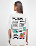 Happy News Women Oversized SS T-Shirt - Off White