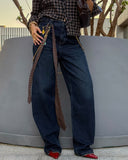 Women Baggy Pant - Dark Blue