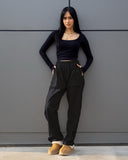 Basic Women Soft Pants - Black