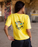 Monkey Women cropped SS T-shirt - Yellow