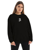 Roh El Roh Unisex Oversized Crew-neck Sweatshirt - Black