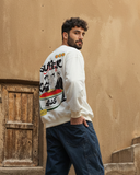 Koshary Unisex Oversized Crew-neck Sweatshirt - Off White