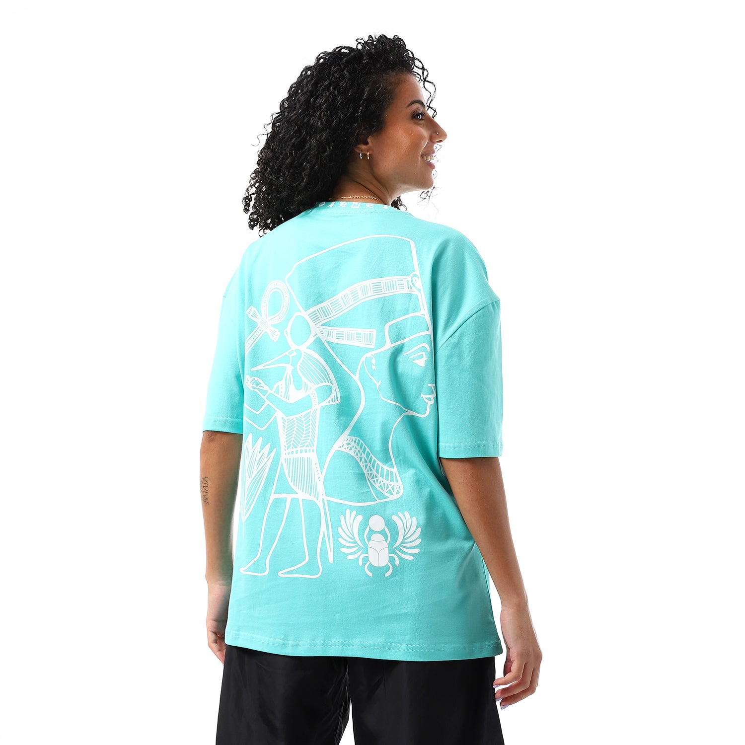 Egyptian Unisex Oversized SS T-Shirt - Bright Teal