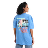 Ya Mesafer Unisex Oversized SS T-Shirt - Blue