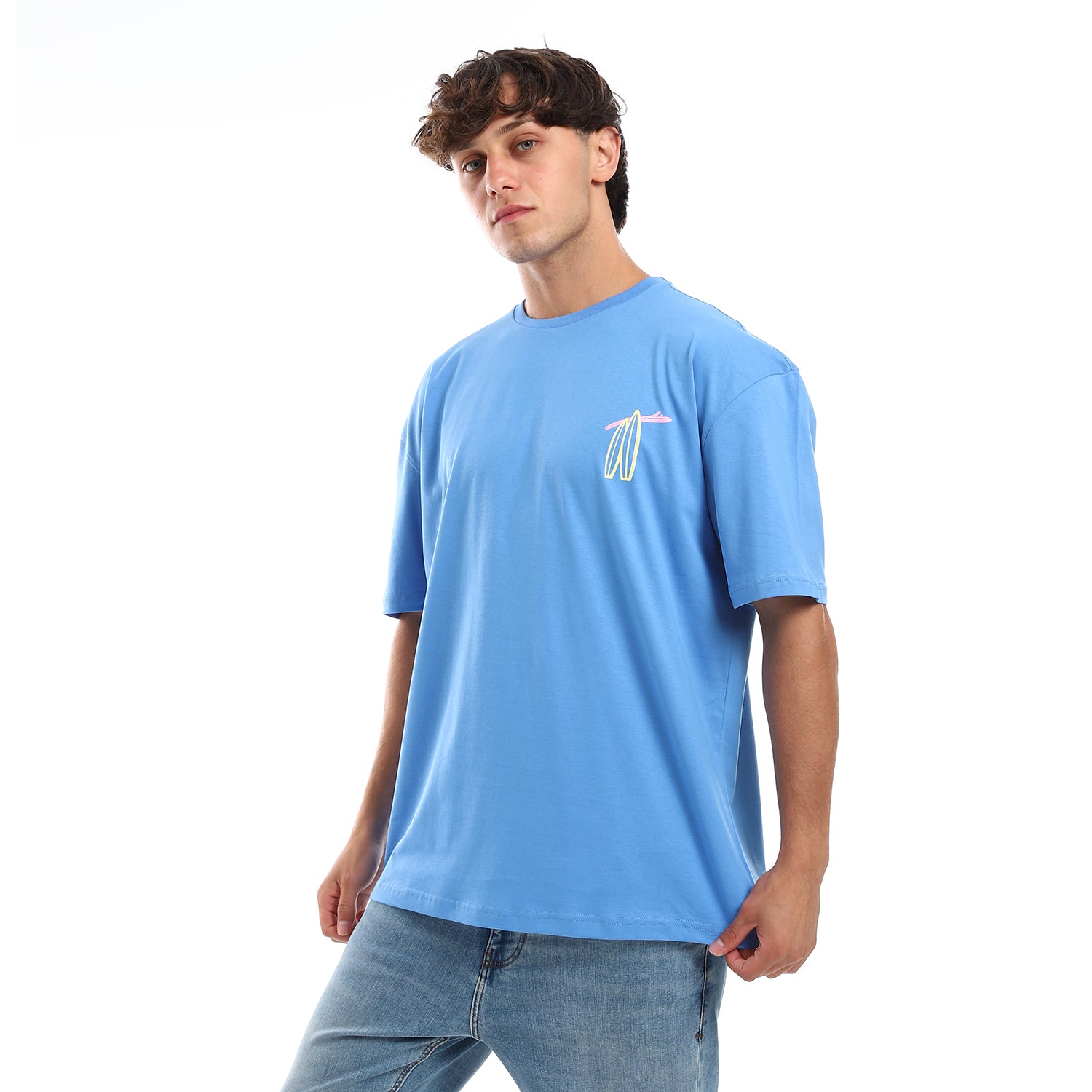 Ya Mesafer Unisex Oversized SS T-Shirt - Blue
