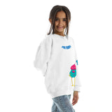 Stay Groovy Kids Oversized Hoodie - White