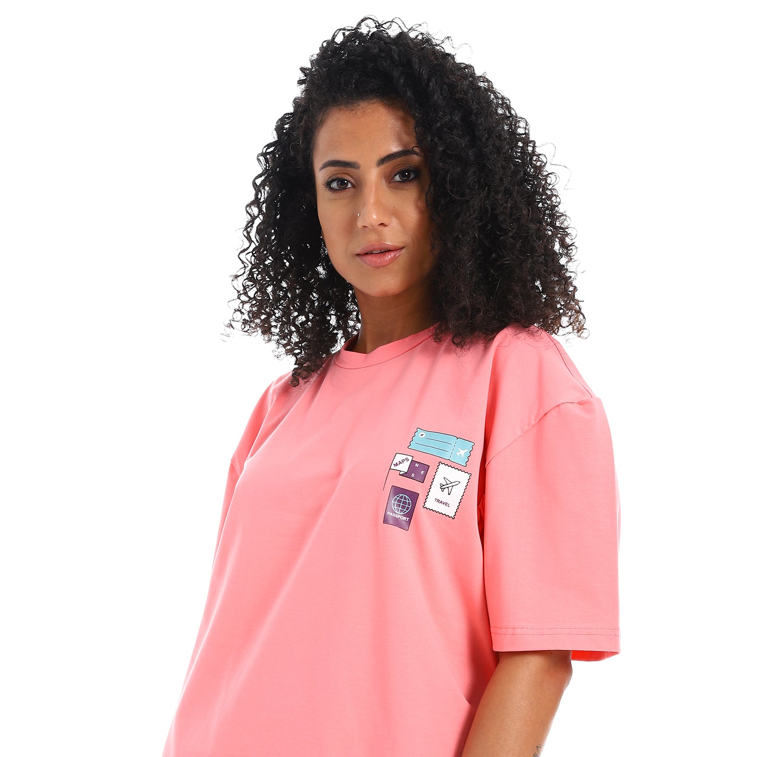 Travel Unisex Oversized SS T-Shirt - Pink