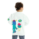 Stay Groovy Kids Oversized Hoodie - White