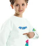 Stay Groovy Kids Oversized Hoodie - White