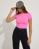 Basic Women Baby Tee - Pink