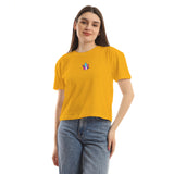 Street Art Women cropped SS T-shirt - Yellow