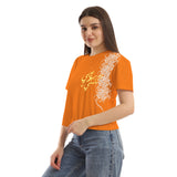 Speak Arabic Women cropped SS T-shirt - Orange