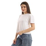 Basic Women cropped SS T-shirt - White