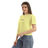 Monkey Women cropped SS T-shirt - Yellow