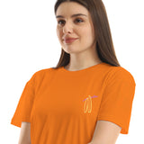 Ya Mesafer Women cropped SS T-shirt - Orange