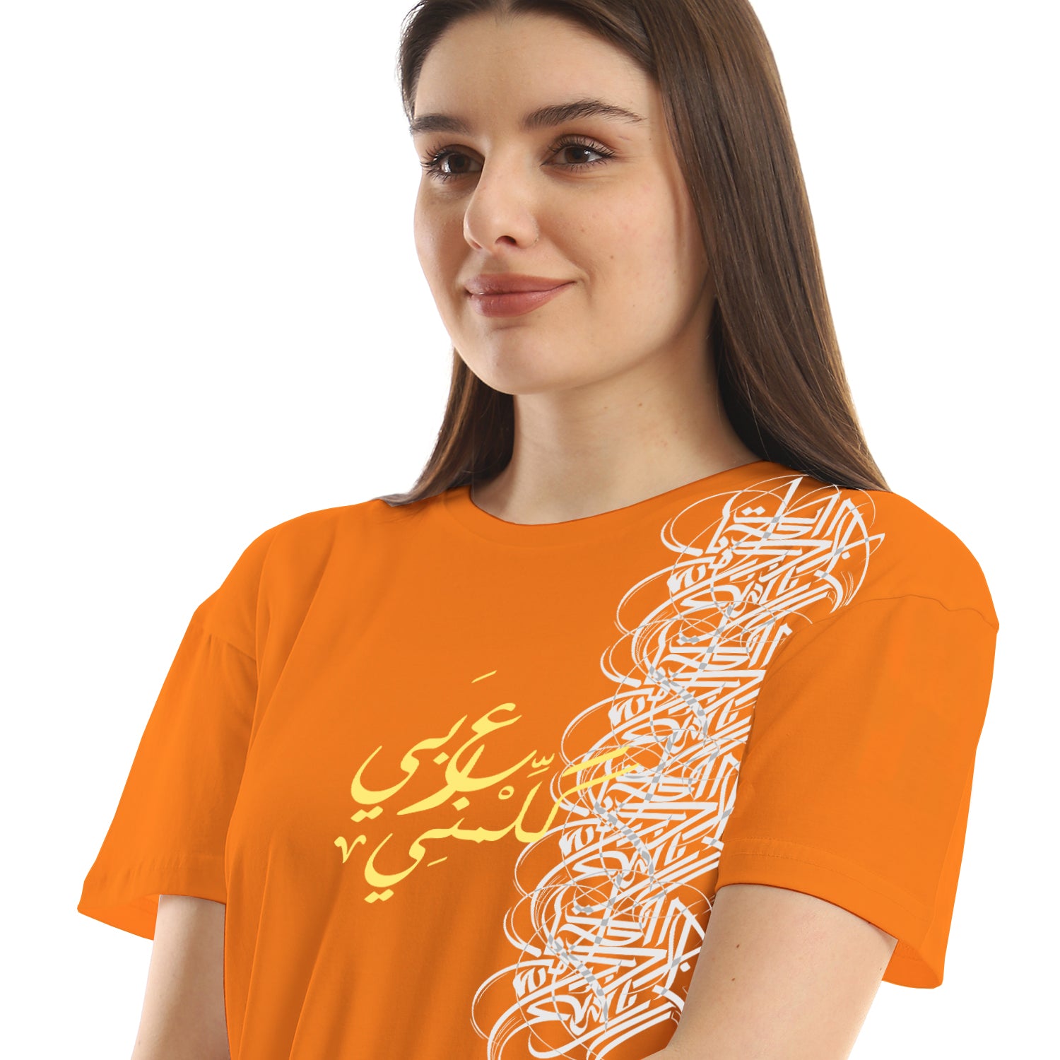 Speak Arabic Women cropped SS T-shirt - Orange