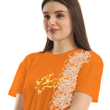 Speak Arabic Women cropped SS T-shirt - Orange