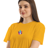 Street Art Women cropped SS T-shirt - Yellow